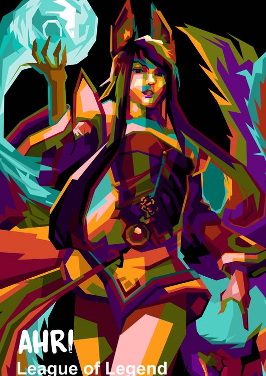 Ahri League Of Legend in pop art preview