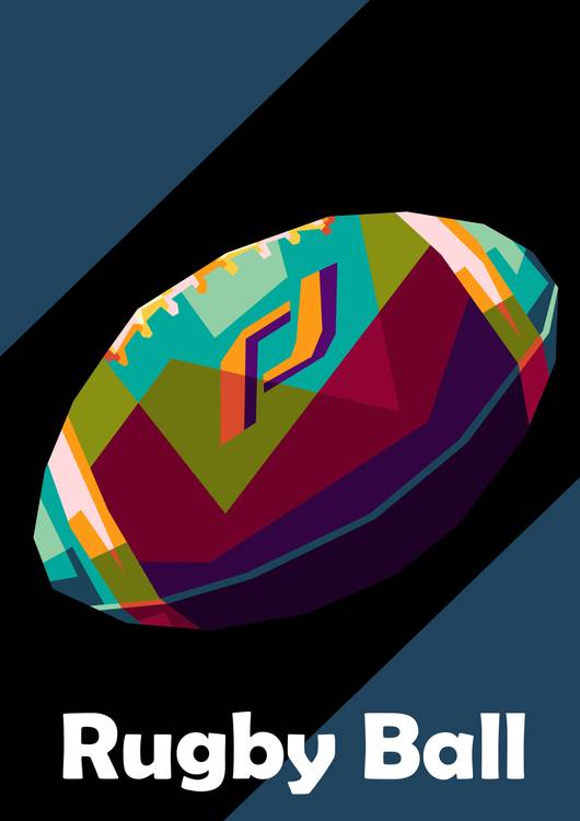 Rugby Ball in wpap pop art preview