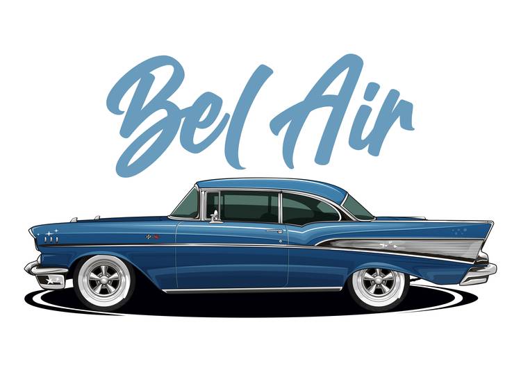 Chevrolet Bel Air 1957 Car Canvas Chevrolet preview