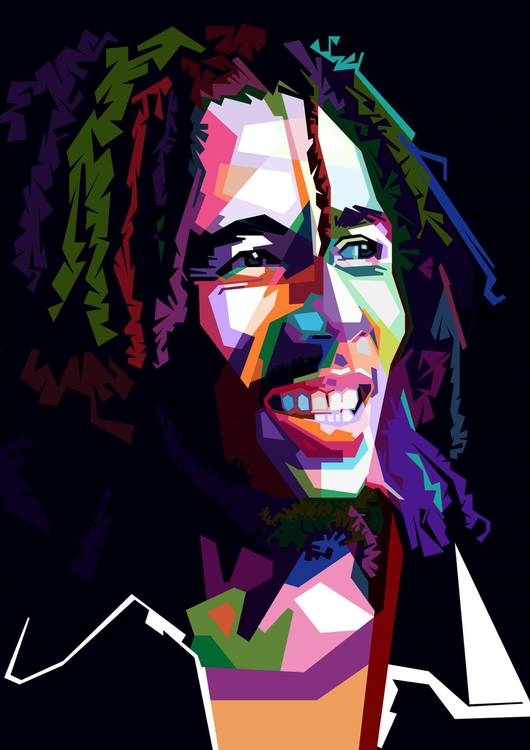 Bob Marley in wpap pop art preview