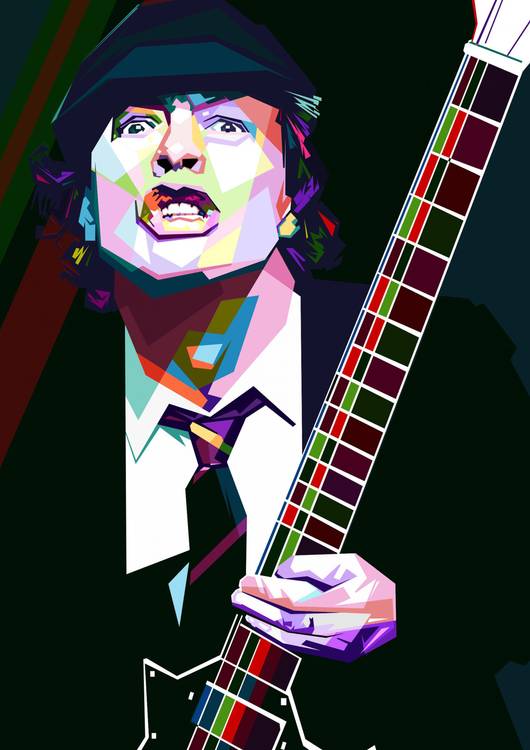 Angus Young in wpap pop art preview