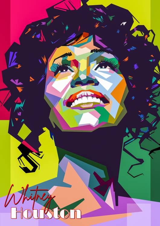 Whitney Houston in wpap pop art preview