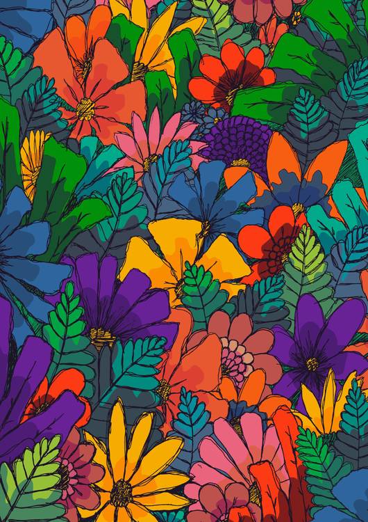 Garden of spring flowers preview