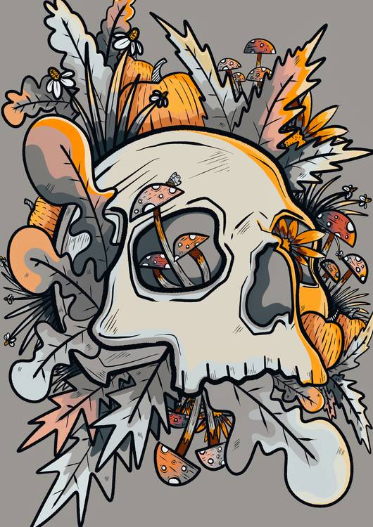 Mushrooms and the skull preview