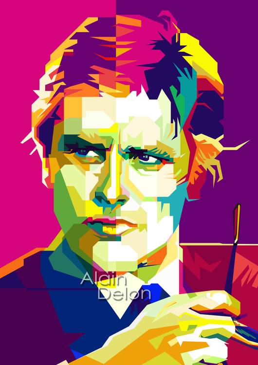 Alain Delon Pop Art WPAP – Canvas Print preview
