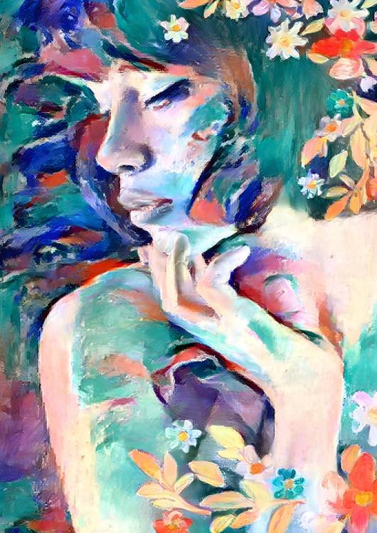 Beautiful Woman and Flowers preview