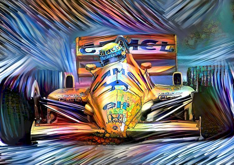 Digital Art Formula 1 Camel Lotus Honda Ayrton Senna preview