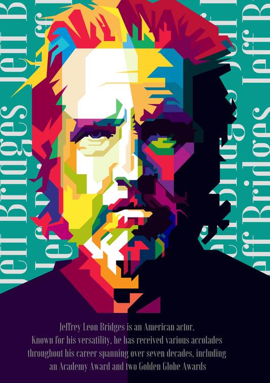 Jeffrey Leon Bridges Pop Art WPAP Illustration - Canvas Print preview