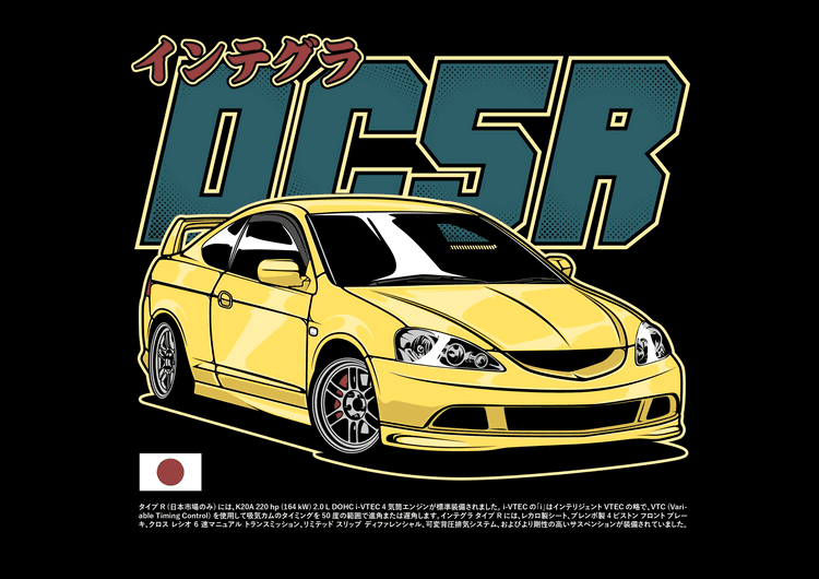 Yellow Honda Integra DC5 Type R preview