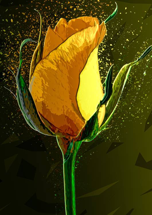 Colored Yellow Rose preview