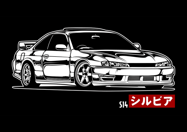 Monochrome Nissan Silvia S14 preview
