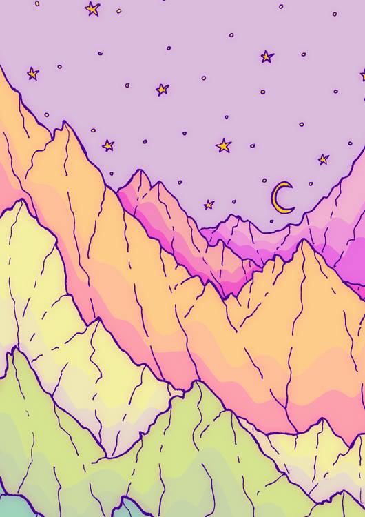 A pastel mountain range preview
