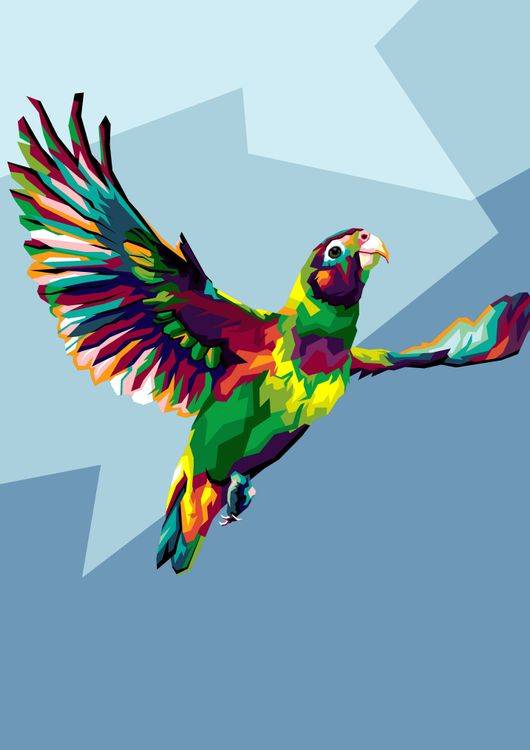 Colorfull bird parrot in wpap amazing preview