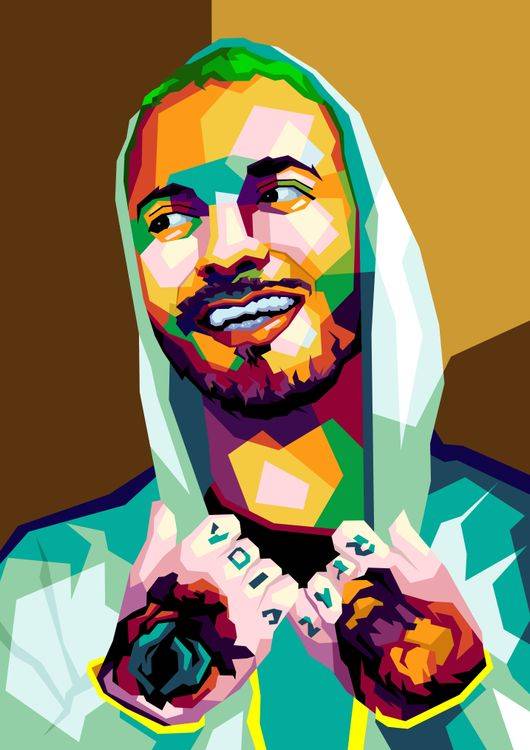 Rapper J Balvin in trending illustration preview