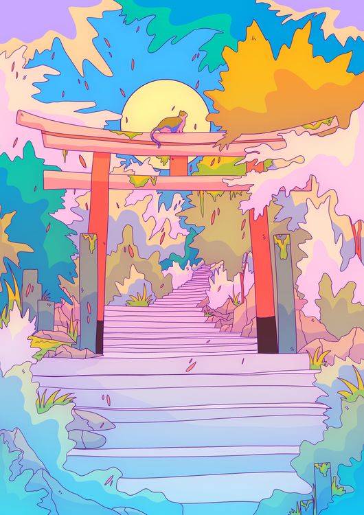 The colorful Torii gate preview