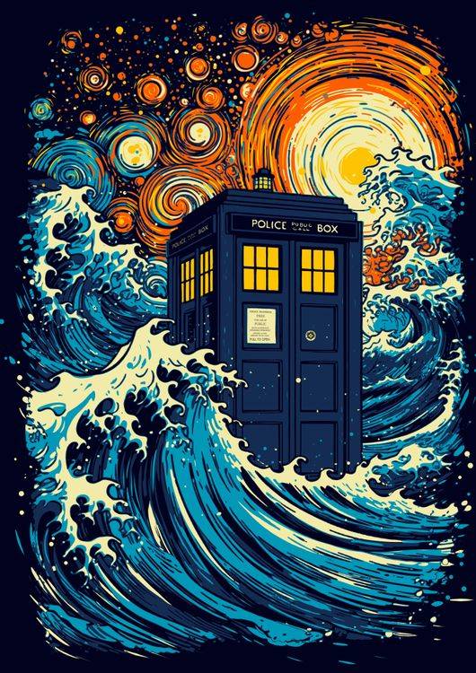The great kanagawa wave and the tardis preview