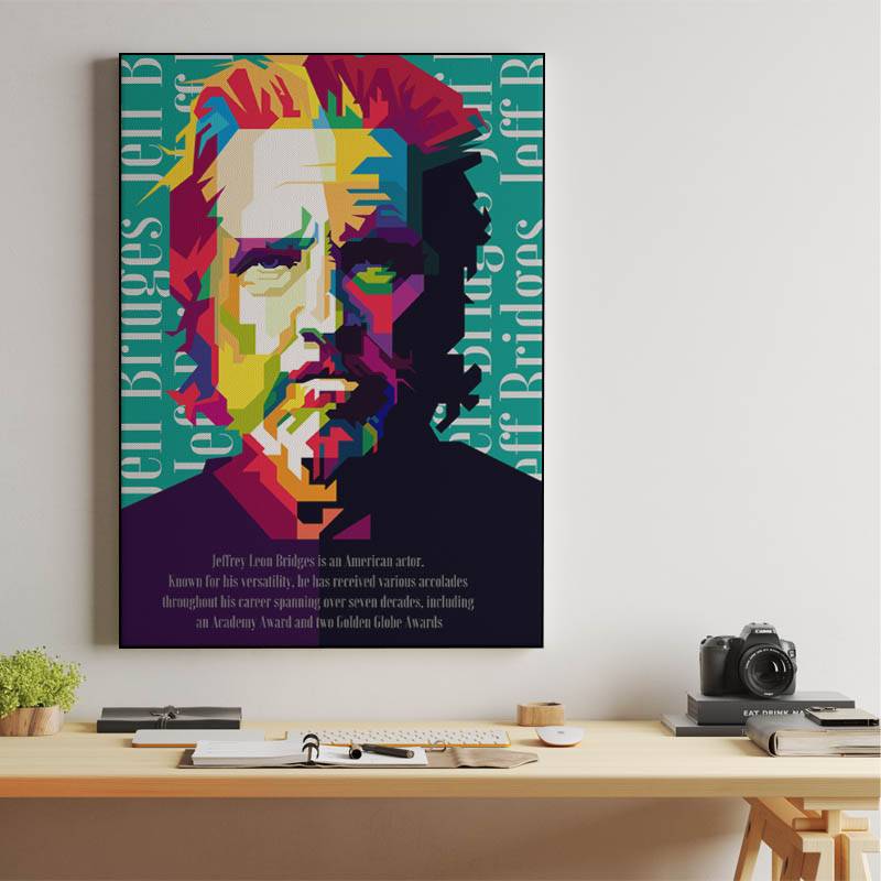 Jeffrey Leon Bridges Pop Art WPAP Illustration - Canvas Print preview