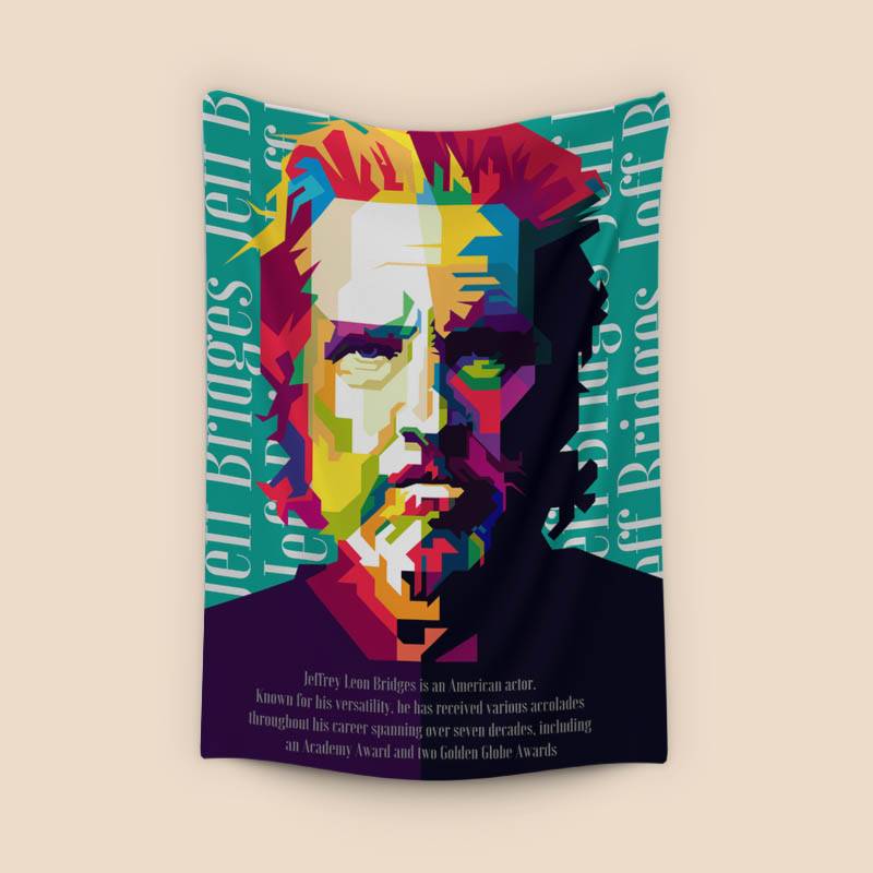 Jeffrey Leon Bridges Pop Art WPAP Illustration - Canvas Print preview