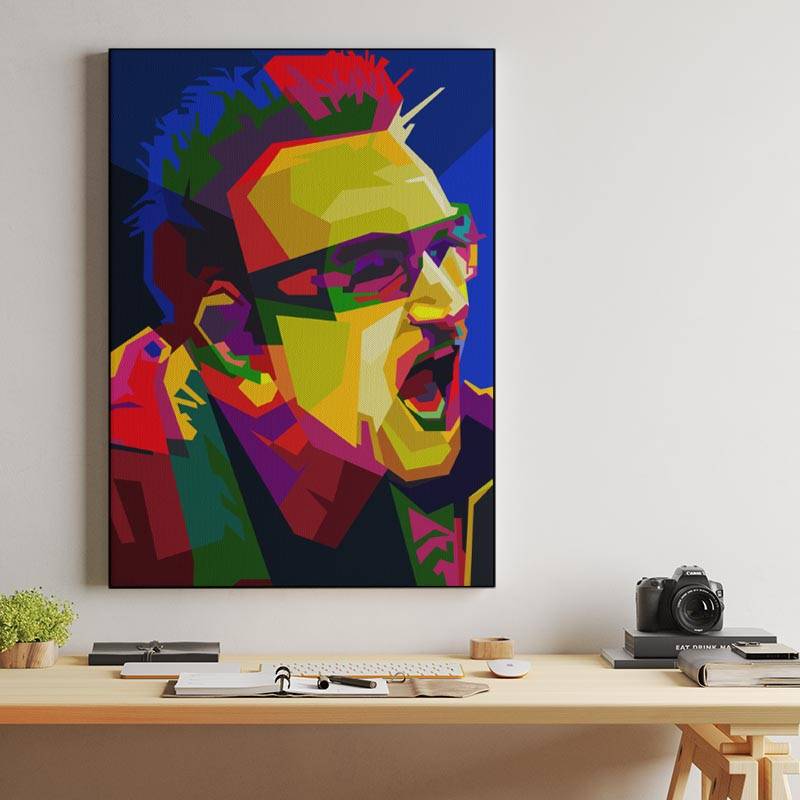 Bono U2 Pop Art WPAP – Canvas Print preview