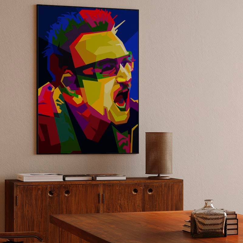 Bono U2 Pop Art WPAP – Canvas Print preview