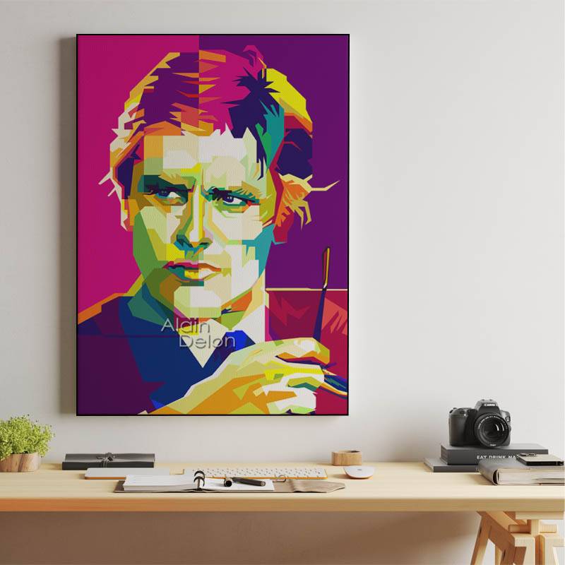 Alain Delon Pop Art WPAP – Canvas Print preview