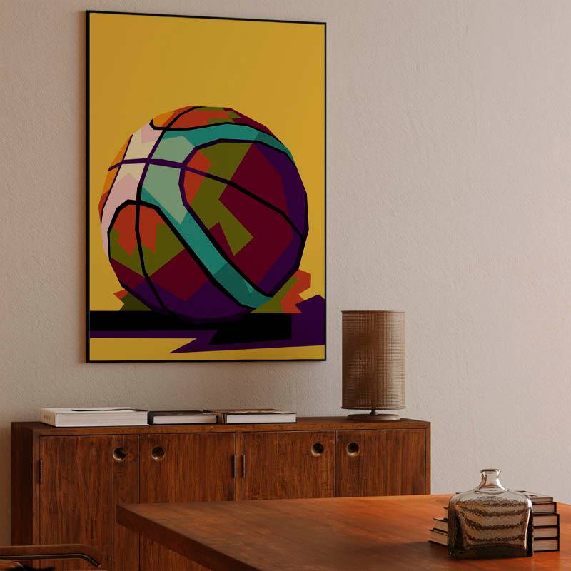 Basketball in wpap pop art preview