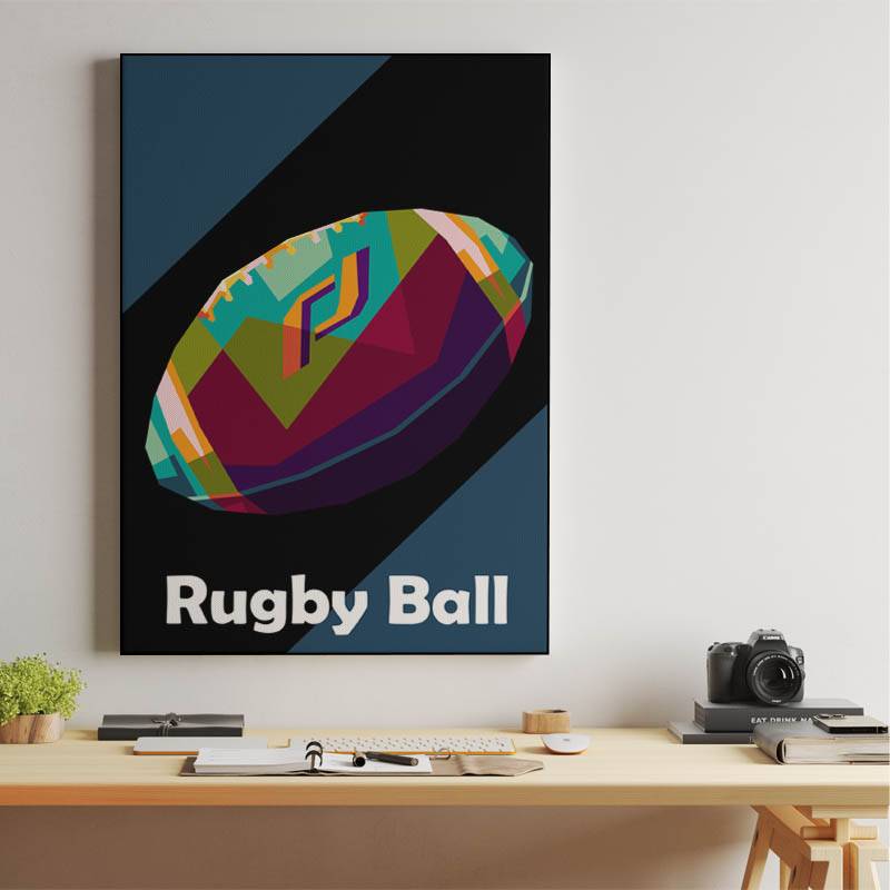 Rugby Ball in wpap pop art preview
