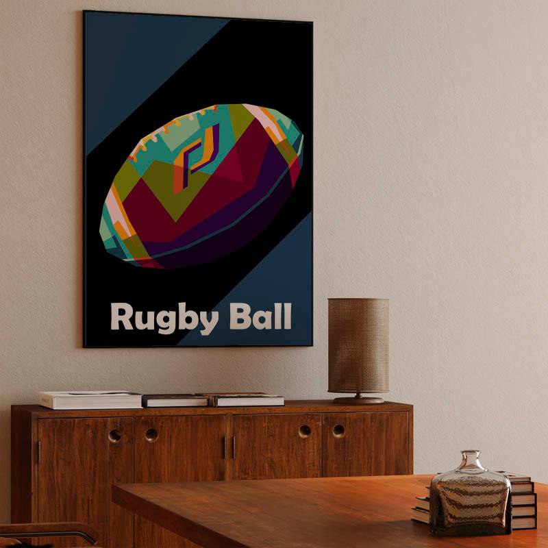 Rugby Ball in wpap pop art preview