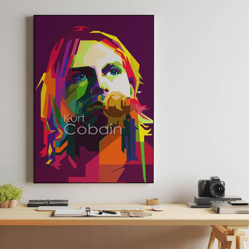 Kurt Cobain Pop Art WPAP - Canvast Print preview