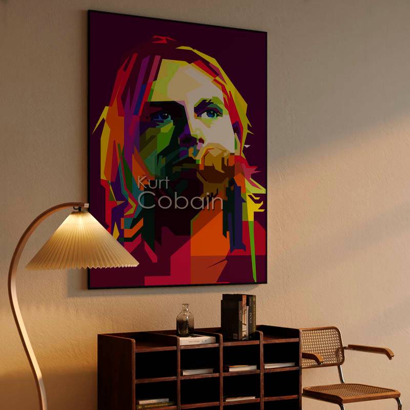 Kurt Cobain Pop Art WPAP - Canvast Print preview
