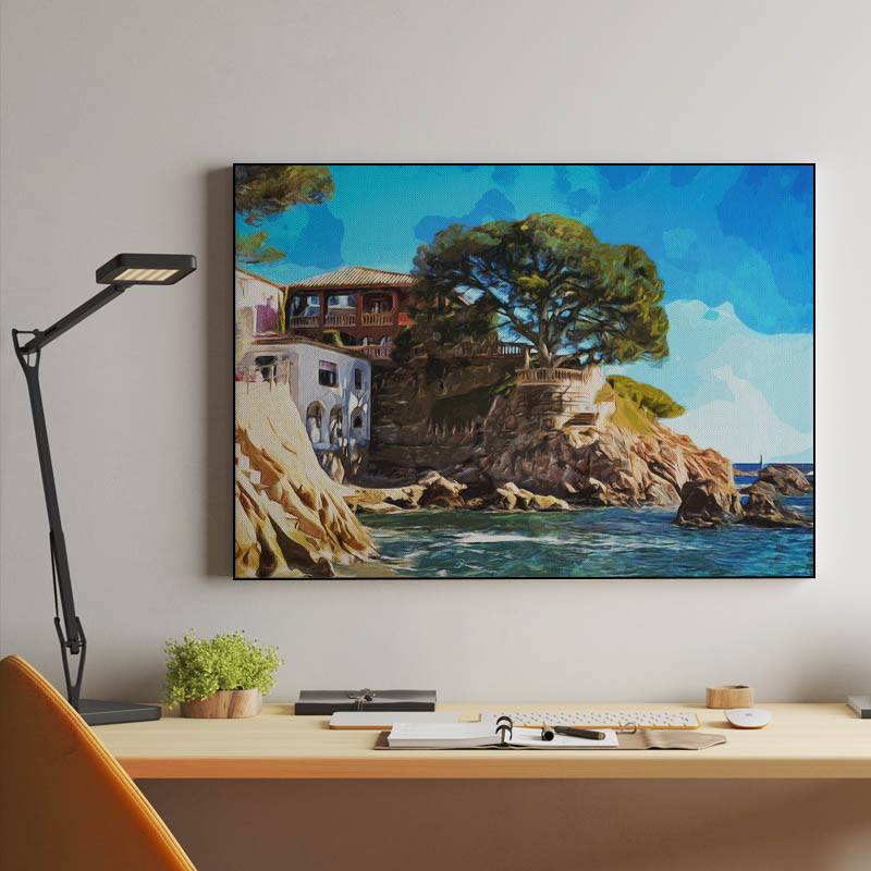 Fornells cove, edited in watercolor preview