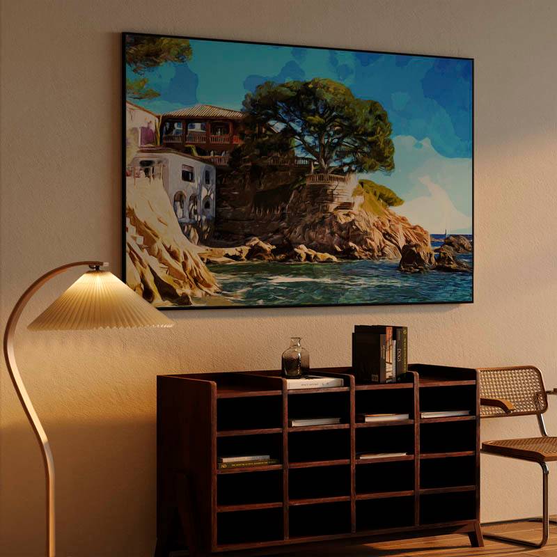 Fornells cove, edited in watercolor preview