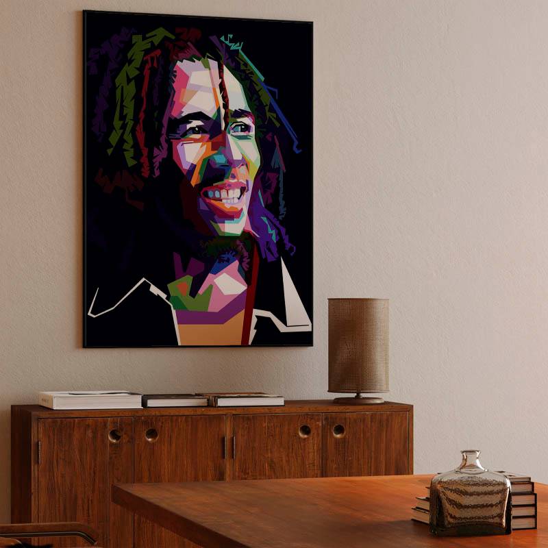 Bob Marley in wpap pop art preview