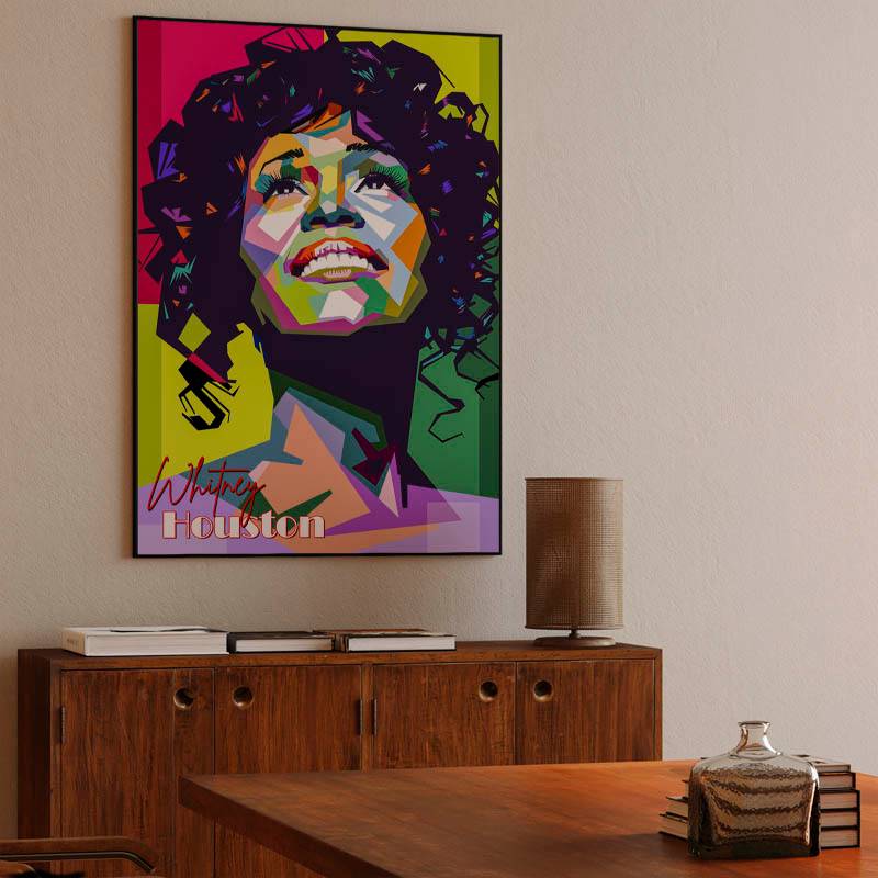 Whitney Houston in wpap pop art preview
