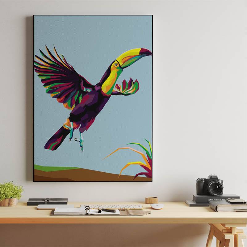 Bird exotic Toucan in wpap illustration preview