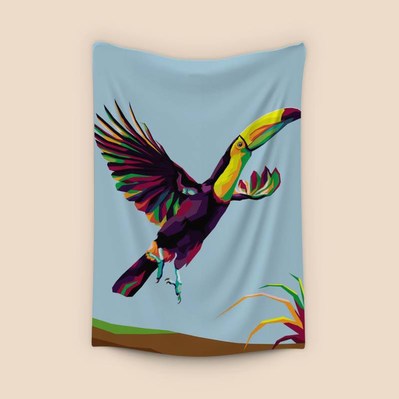 Bird exotic Toucan in wpap illustration preview