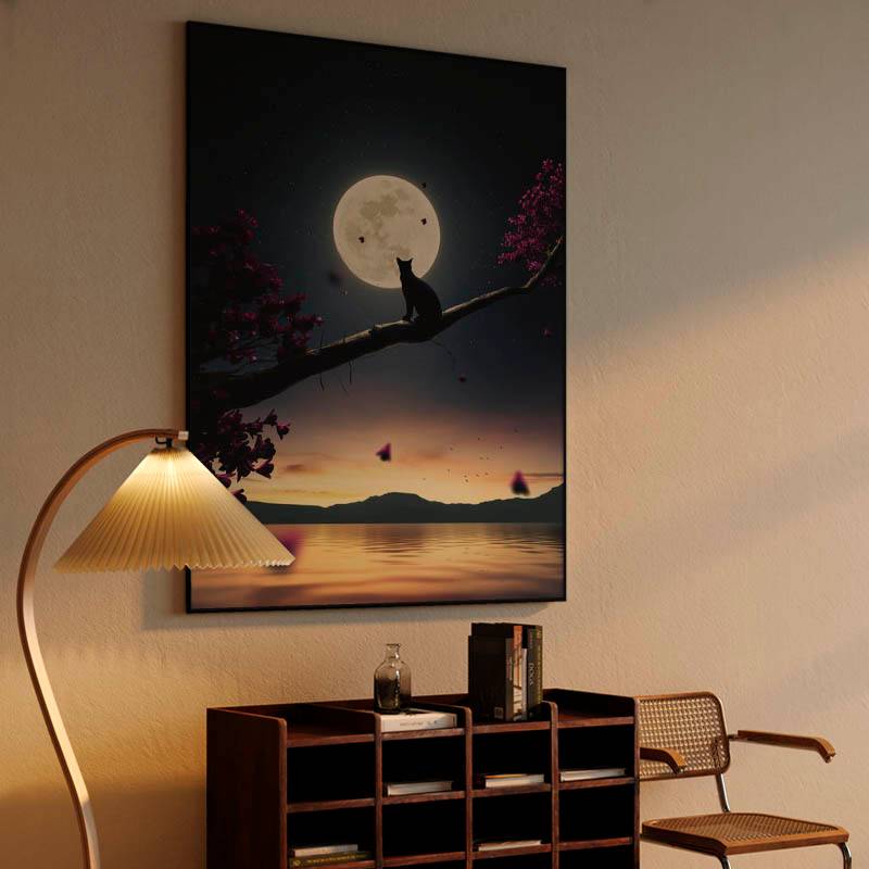 Cat Moon and Stars 3D preview