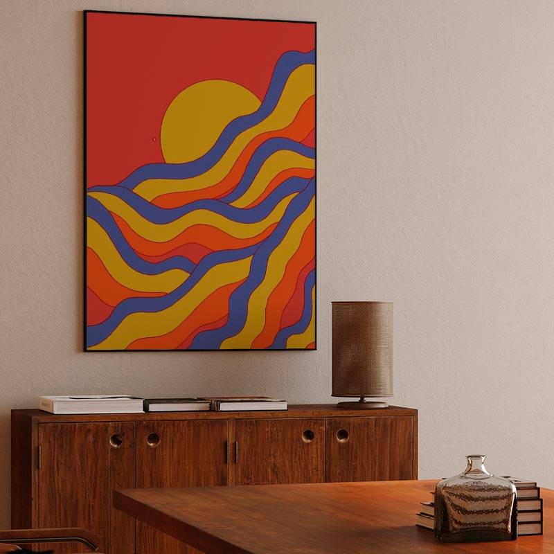 Red rainbow waves preview