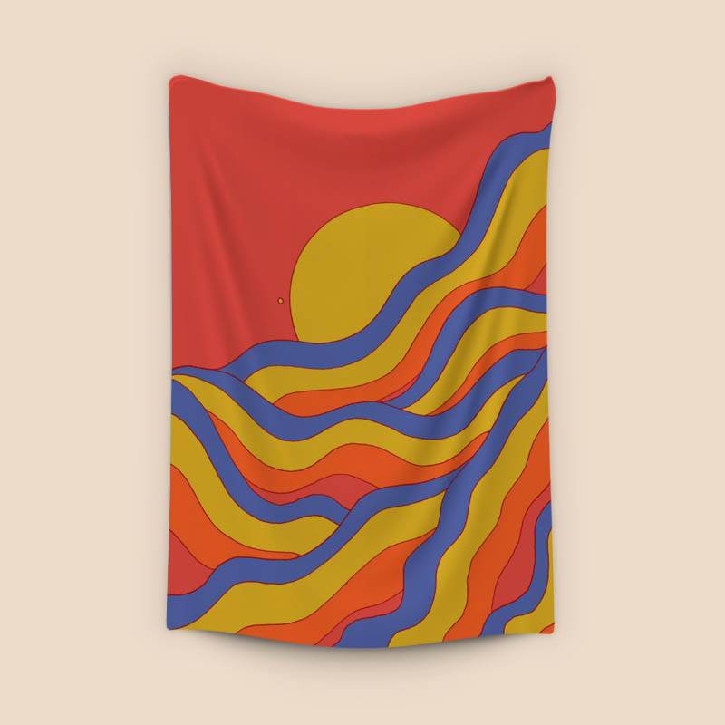 Red rainbow waves preview