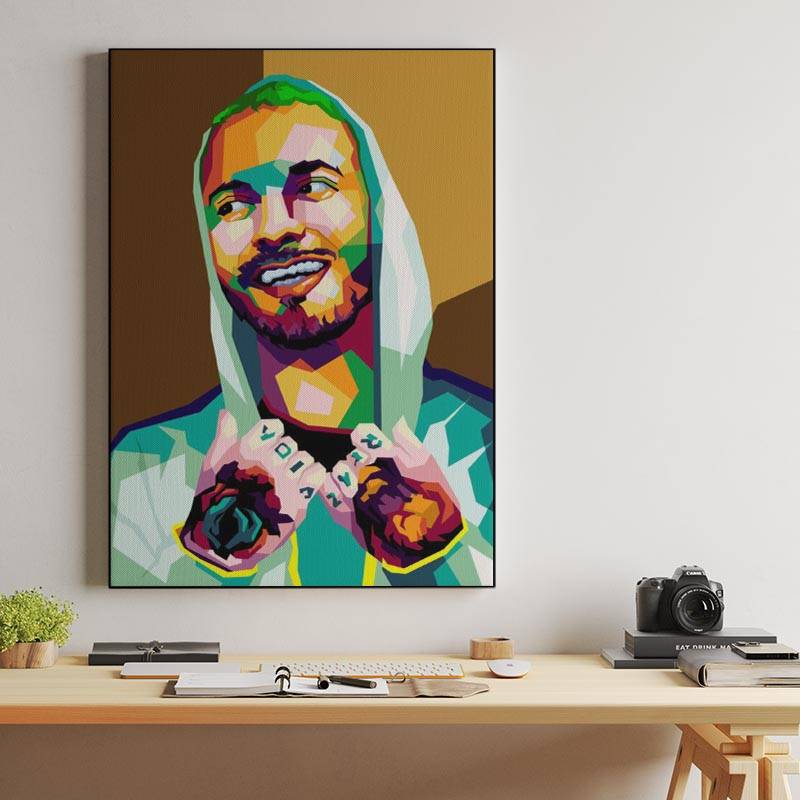 Rapper J Balvin in trending illustration preview