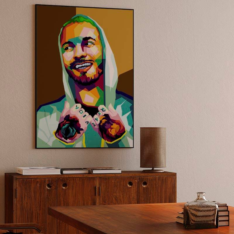 Rapper J Balvin in trending illustration preview