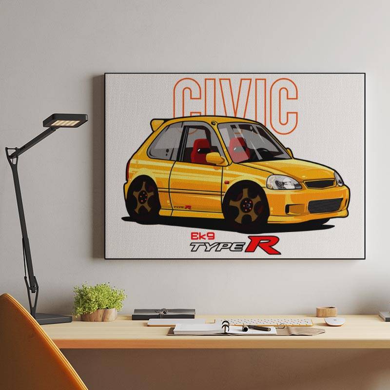 Honda Civic EK9 Type R CARtoon . CARicature preview