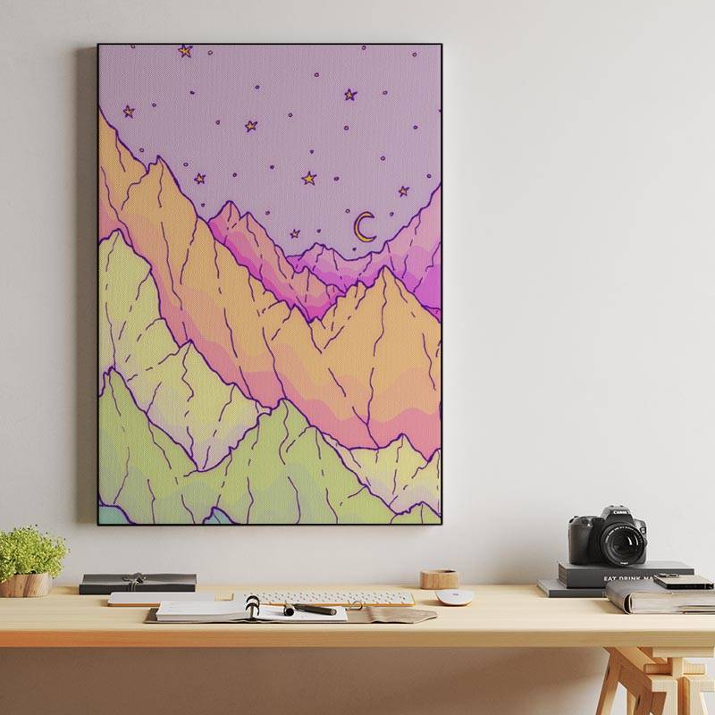 A pastel mountain range preview