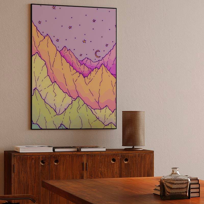 A pastel mountain range preview