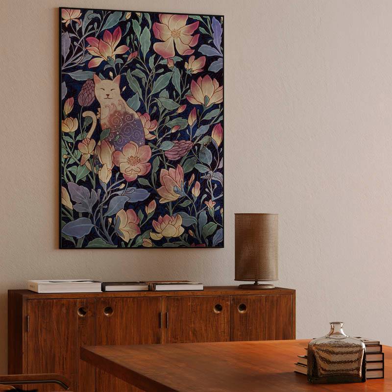 Cat and magnolia preview