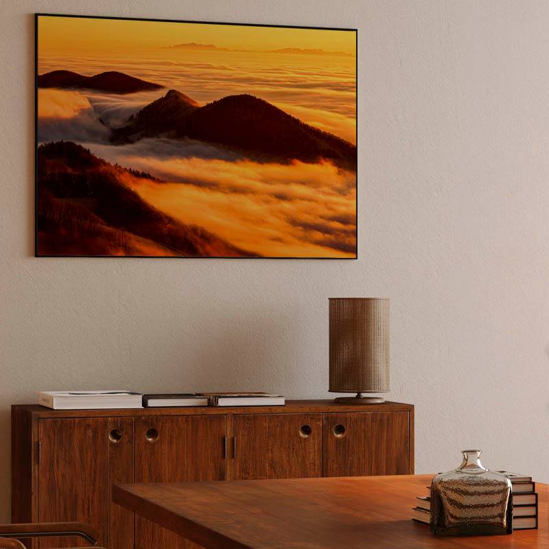 Sunset over the clouds preview