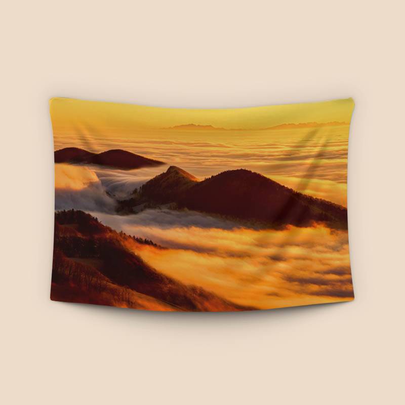 Sunset over the clouds preview