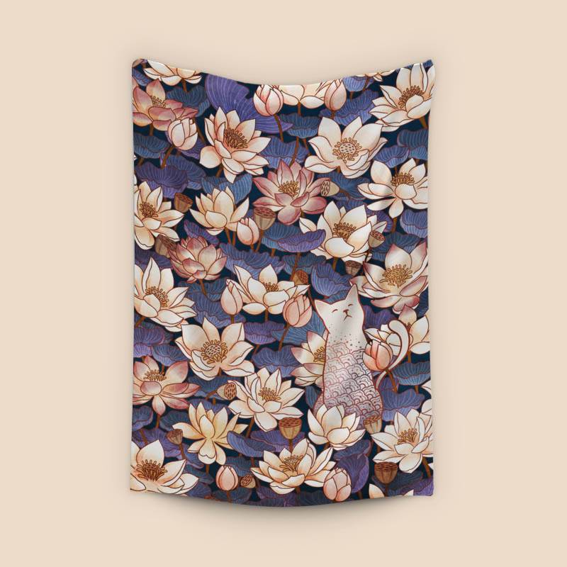 White cat and lotus preview