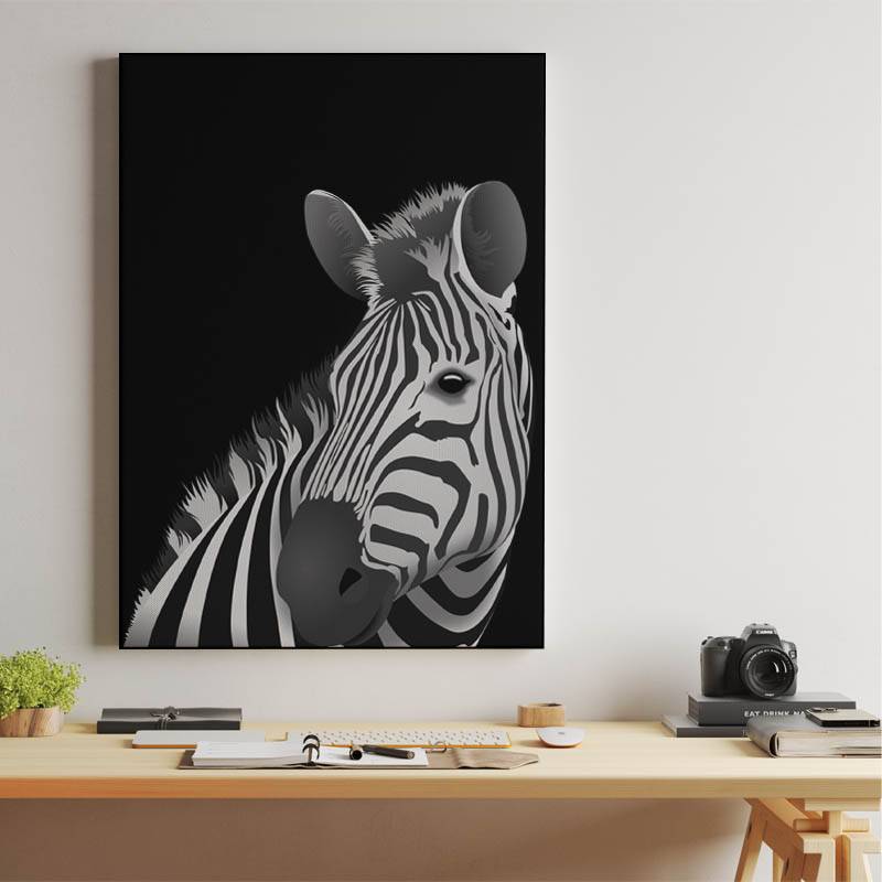 Zebra - black background preview