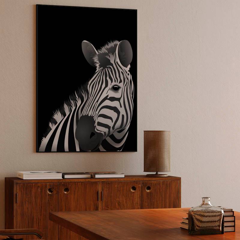 Zebra - black background preview